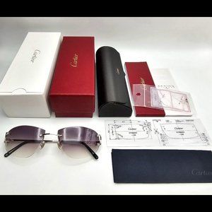 Authentic Cartier Big C Piccadilly Silver Sunglasses